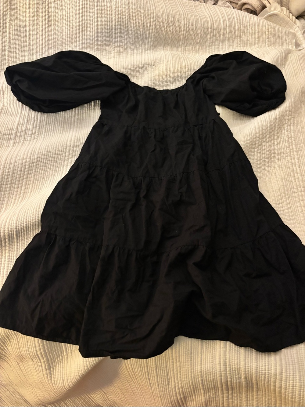 Black puff sleeve dress